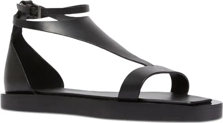 Leather Flat Sandals - Image 3