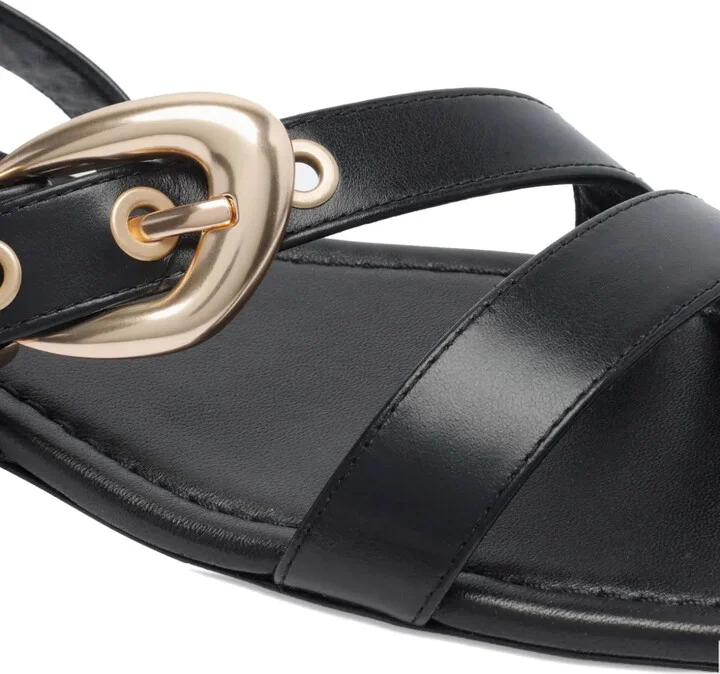Leather Flat Sandals - Image 4