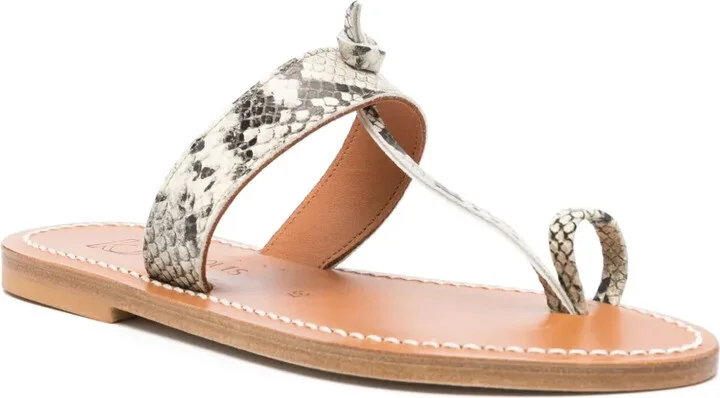 Leather Flat Sandals - Image 2