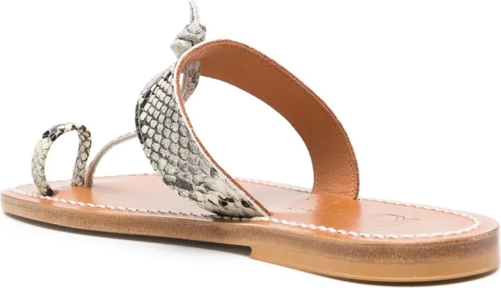 Leather Flat Sandals - Image 3
