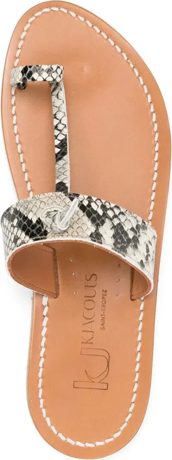 Leather Flat Sandals - Image 4