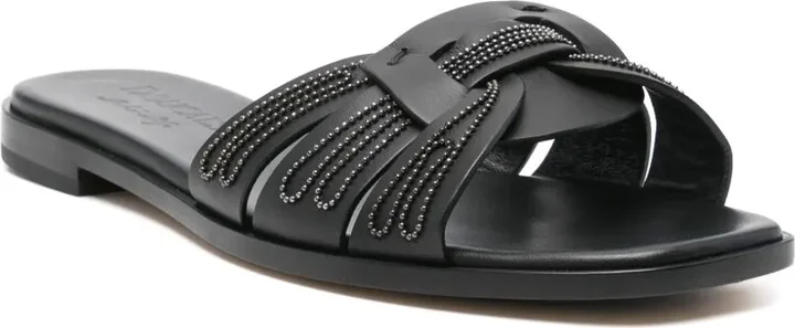 Leather Flat Sandals - Image 2