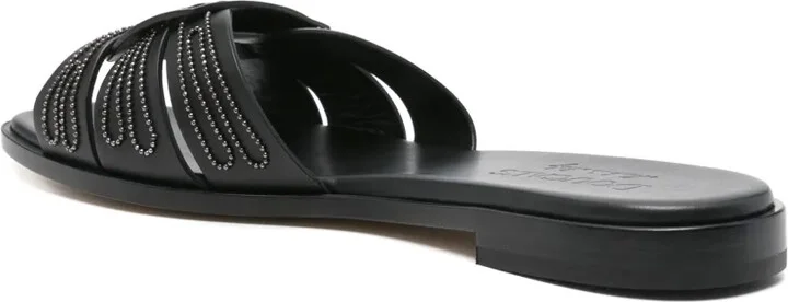 Leather Flat Sandals - Image 3