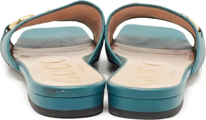 Leather Flat Sandals - Image 3