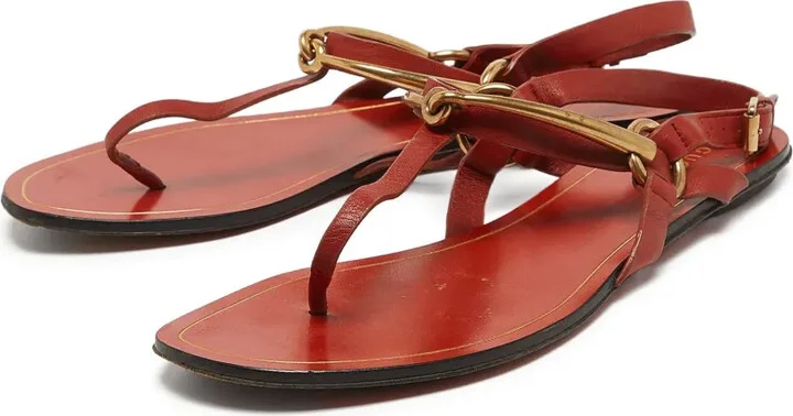 Leather Flat Sandals - Image 3