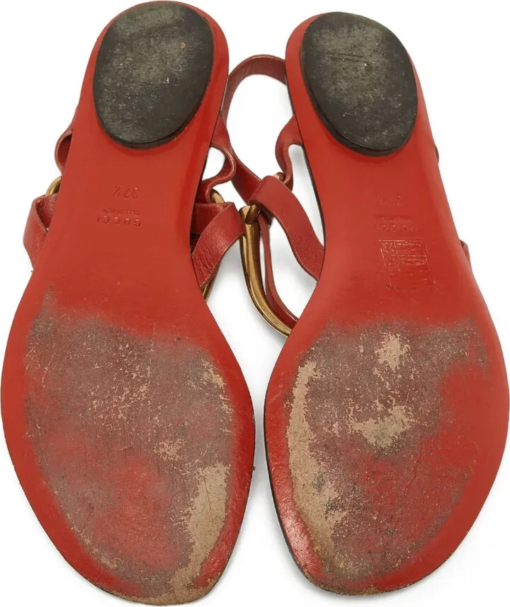 Leather Flat Sandals - Image 5