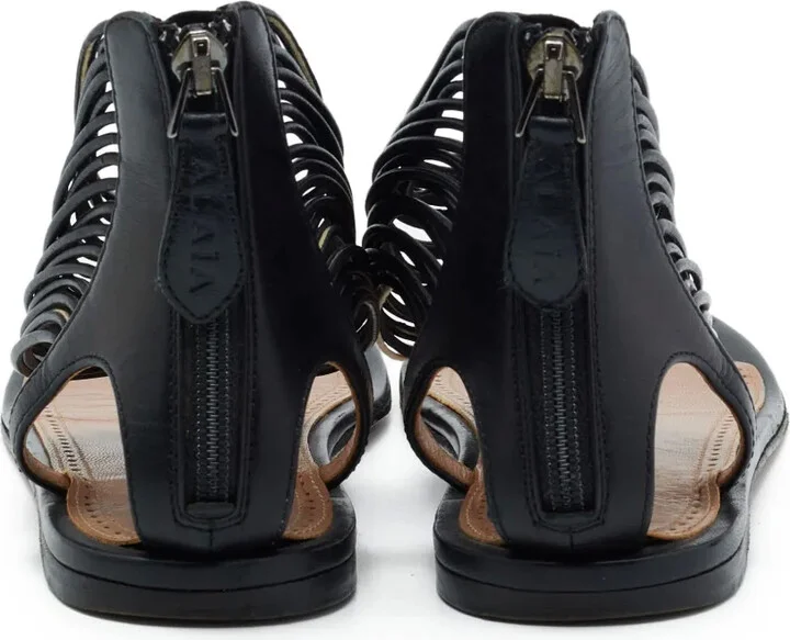 Leather Flat Sandals - Image 3