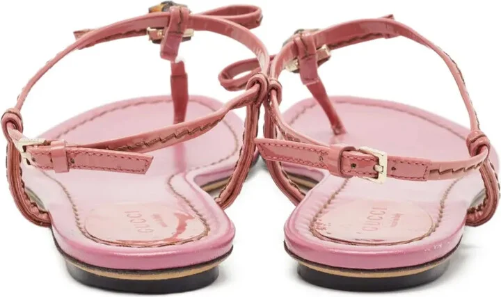 Leather Flat Sandals - Image 3