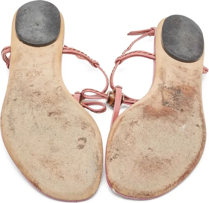 Leather Flat Sandals - Image 4