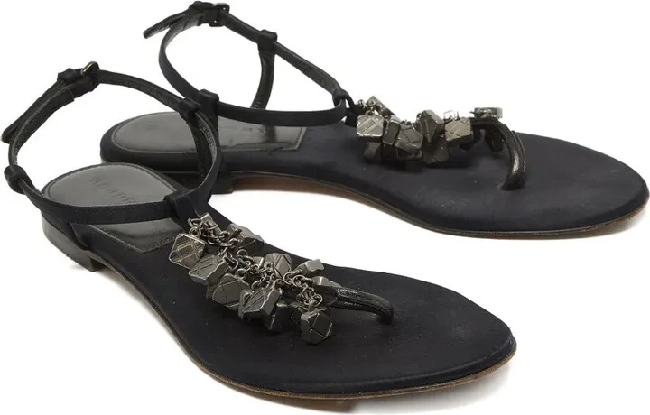 Leather Flat Sandals - Image 2
