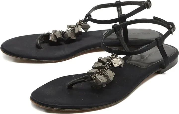 Leather Flat Sandals - Image 3