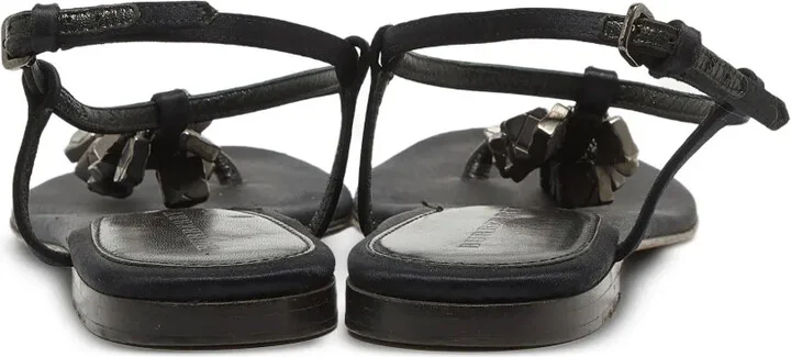Leather Flat Sandals - Image 4