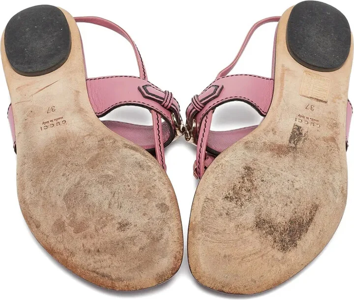 Leather Flat Sandals - Image 4