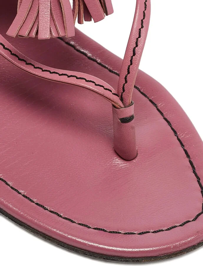 Leather Flat Sandals - Image 5