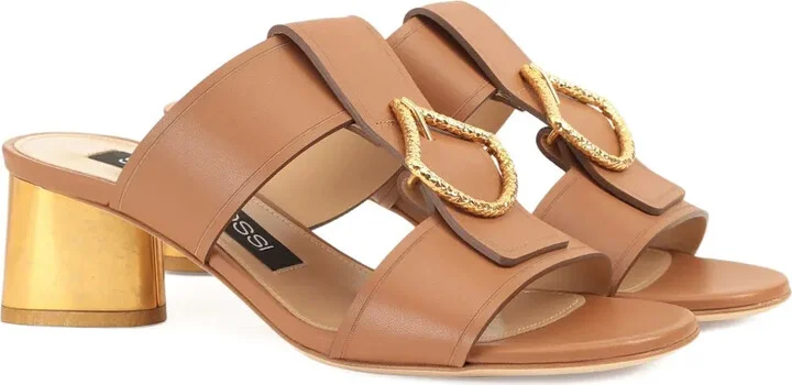 Leather Flat Sandals - Image 2