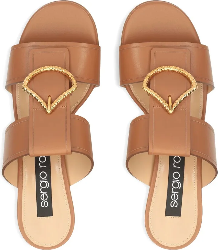 Leather Flat Sandals - Image 4