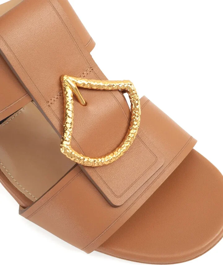 Leather Flat Sandals - Image 5