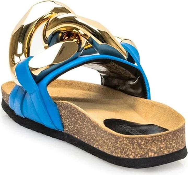 Leather Flat Sandals - Image 3