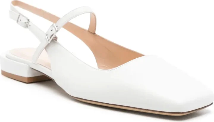 Leather Flat Slingback Pumps - Image 2