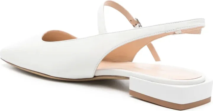 Leather Flat Slingback Pumps - Image 3