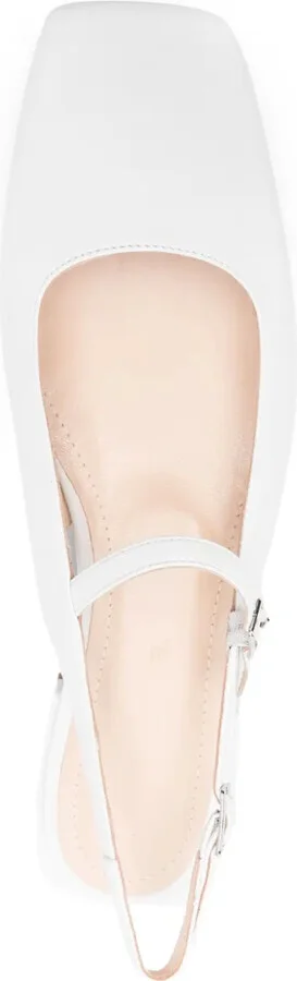 Leather Flat Slingback Pumps - Image 4
