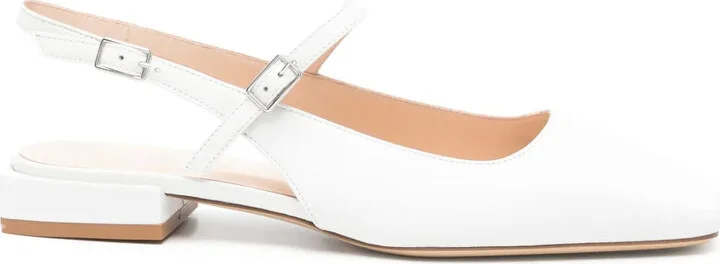Leather Flat Slingback Pumps