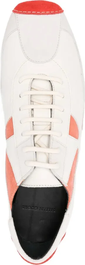Leather Flower-Detail Sneakers - Image 4