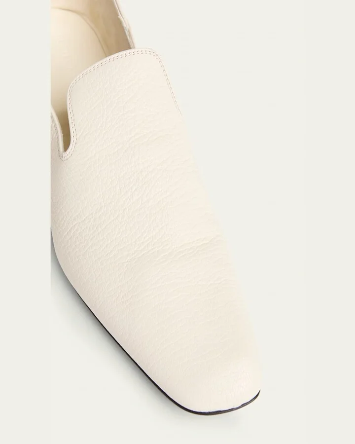 Leather Foldable-Back Slipper Loafers - Image 2