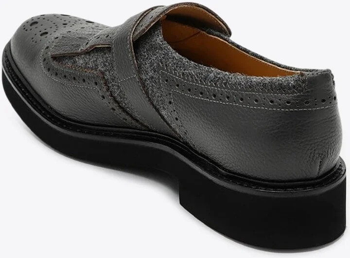 Leather Fringed Brogue Loafers - Image 3
