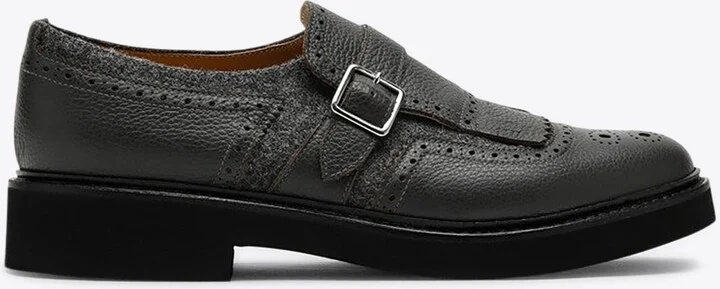 Leather Fringed Brogue Loafers