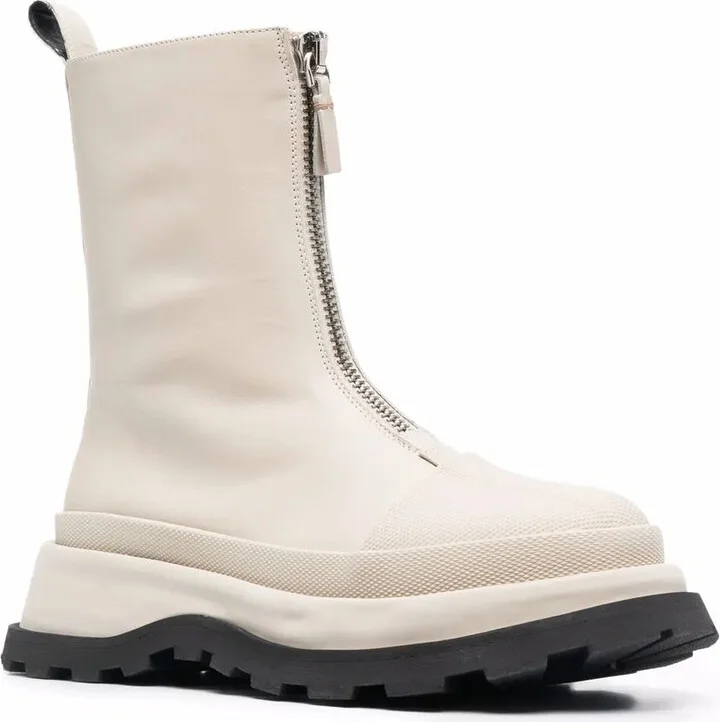 Leather Front-Zip Ankle Boots - Image 2