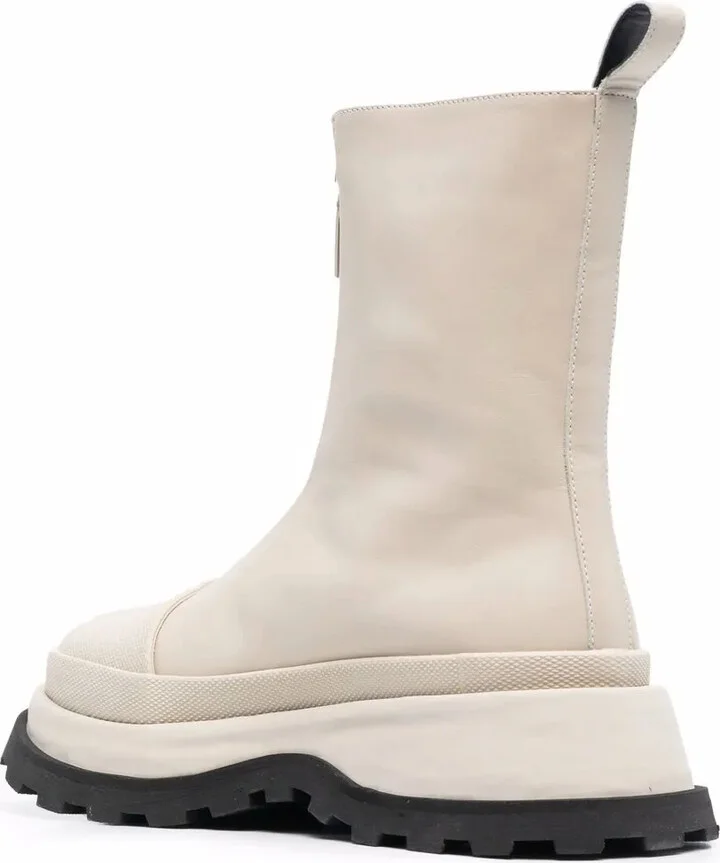 Leather Front-Zip Ankle Boots - Image 3