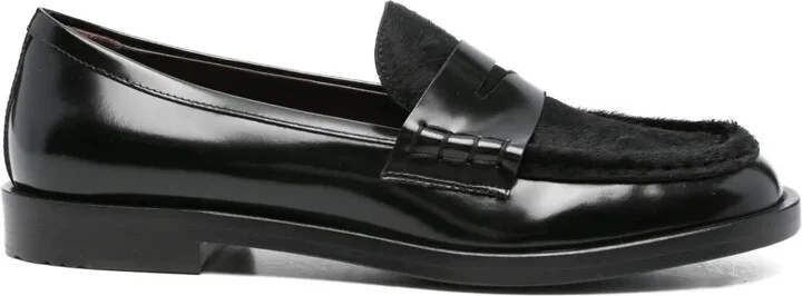 Leather Fur Loafers