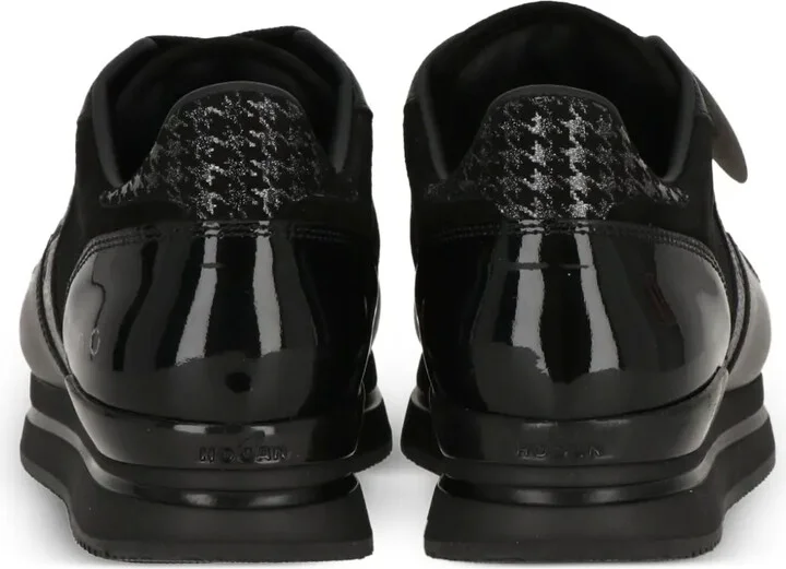 Leather Glitter-Detail Sneakers - Image 3