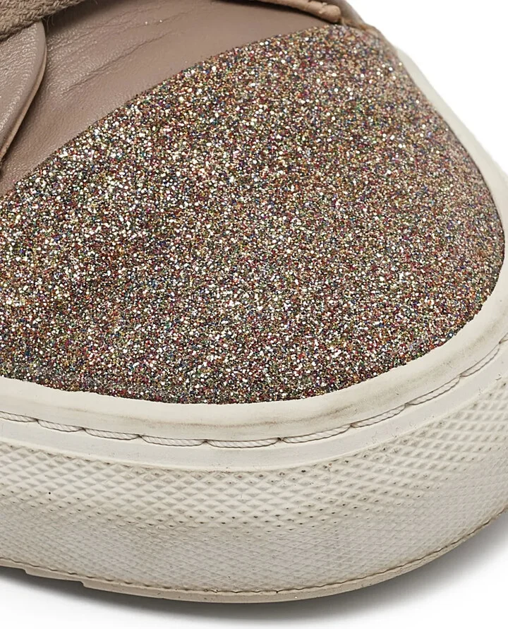Leather Glitter Sneakers - Image 5