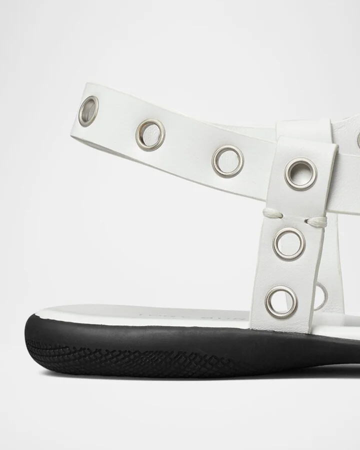 Leather Grommet Toe Ring Sandals - Image 5