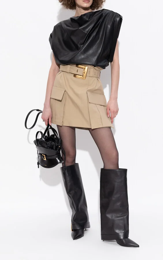 Leather Heeled Boots, , - Black - Image 2