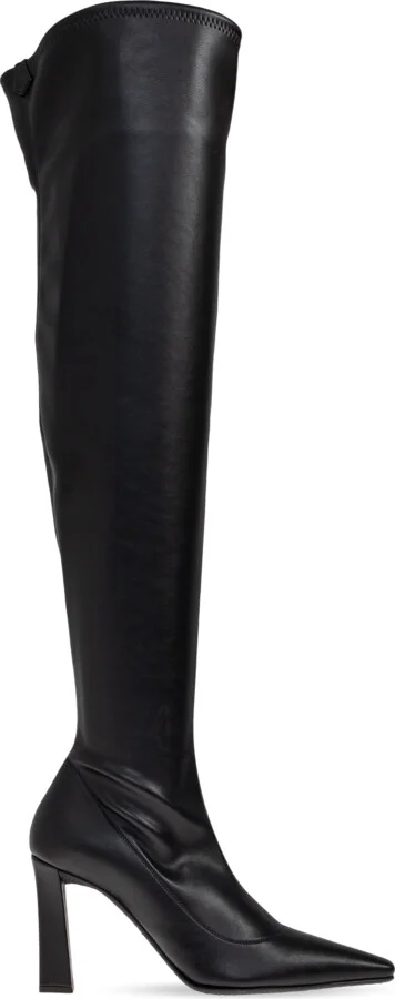 Leather Heeled Boots, , - Black