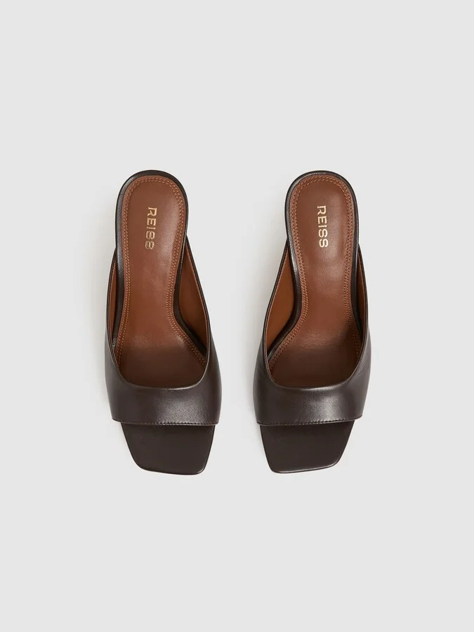 Leather Heeled Mules - Image 3