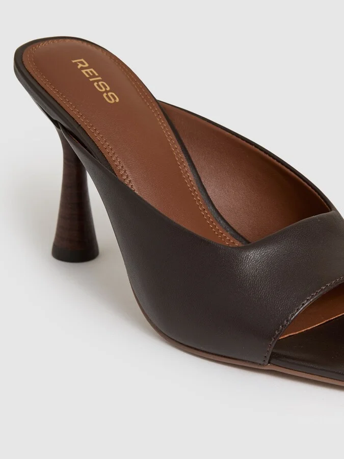 Leather Heeled Mules - Image 5