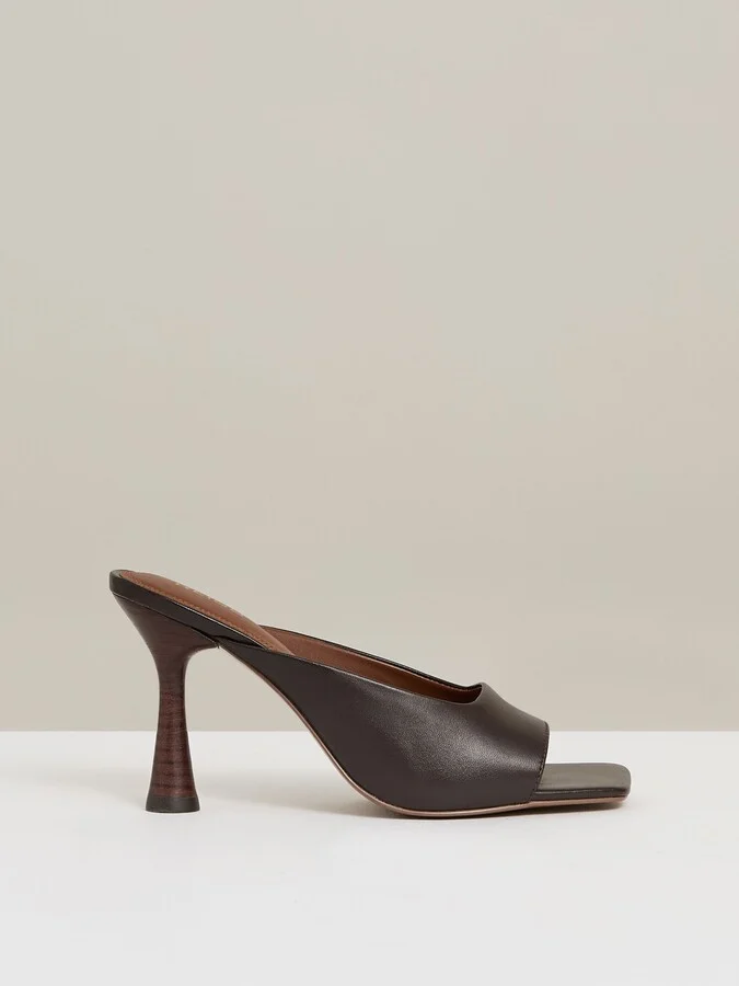 Leather Heeled Mules