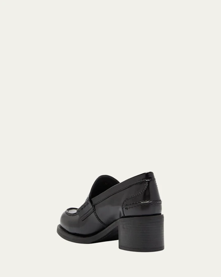 Leather Heeled Penny Loafers - Image 6