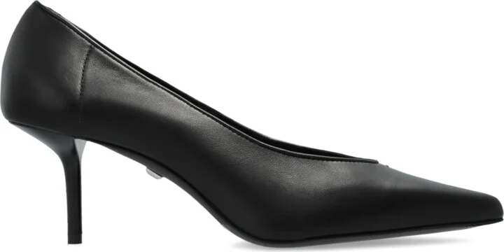 Leather Heeled Shoes, , - Black