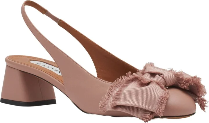 Leather Heeled Slingback Ballerina - Image 2