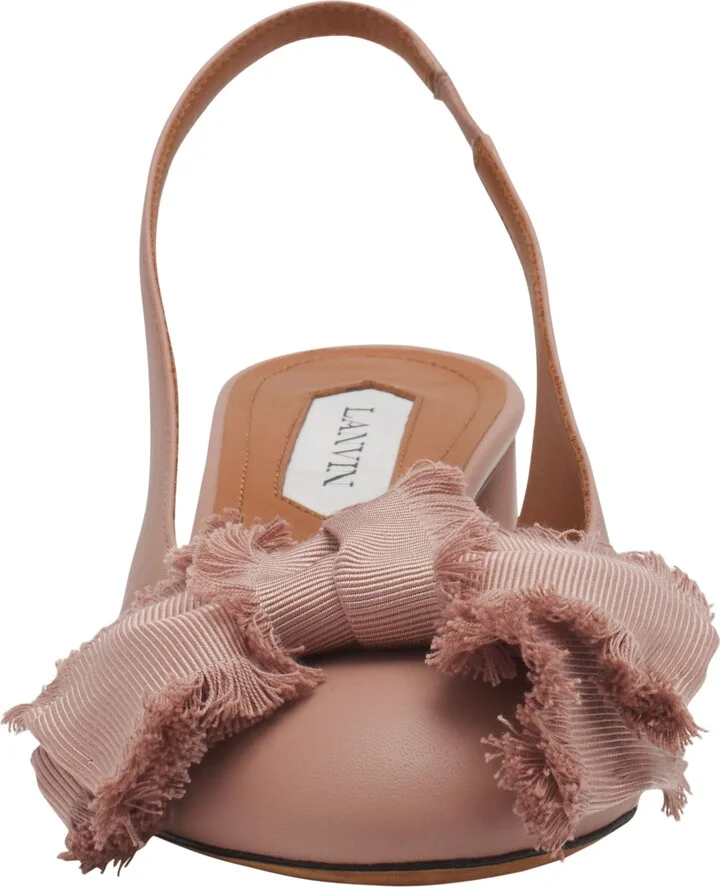 Leather Heeled Slingback Ballerina - Image 7