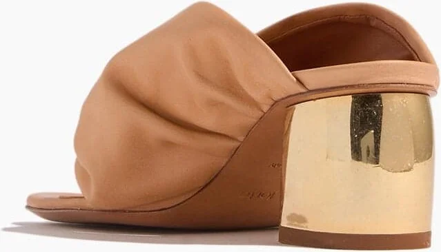 Leather Heeled Thong Sandal in Naturale - Image 3