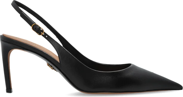 Leather Heels, , - Black