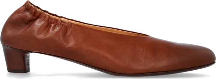 Leather Heels, , - Brown