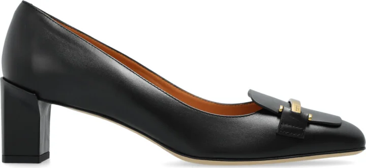 Leather High-heeled Shoes, , - Black