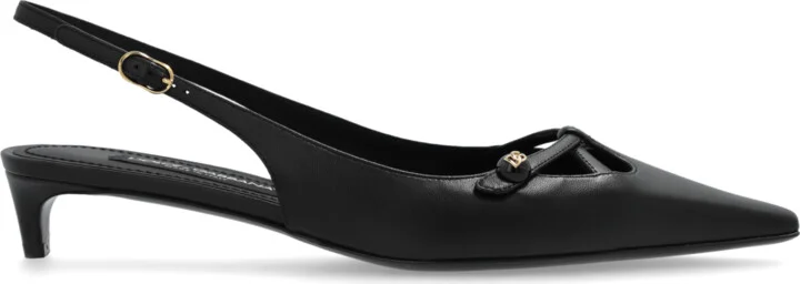 Leather High Heels, , - Black